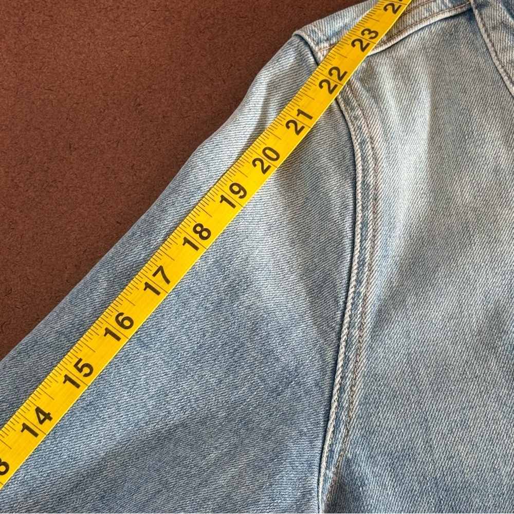 MOTHER The Picky Denim Jacket Cropped Let Them Eat Cake Wash Large - Picture 9 of 11
